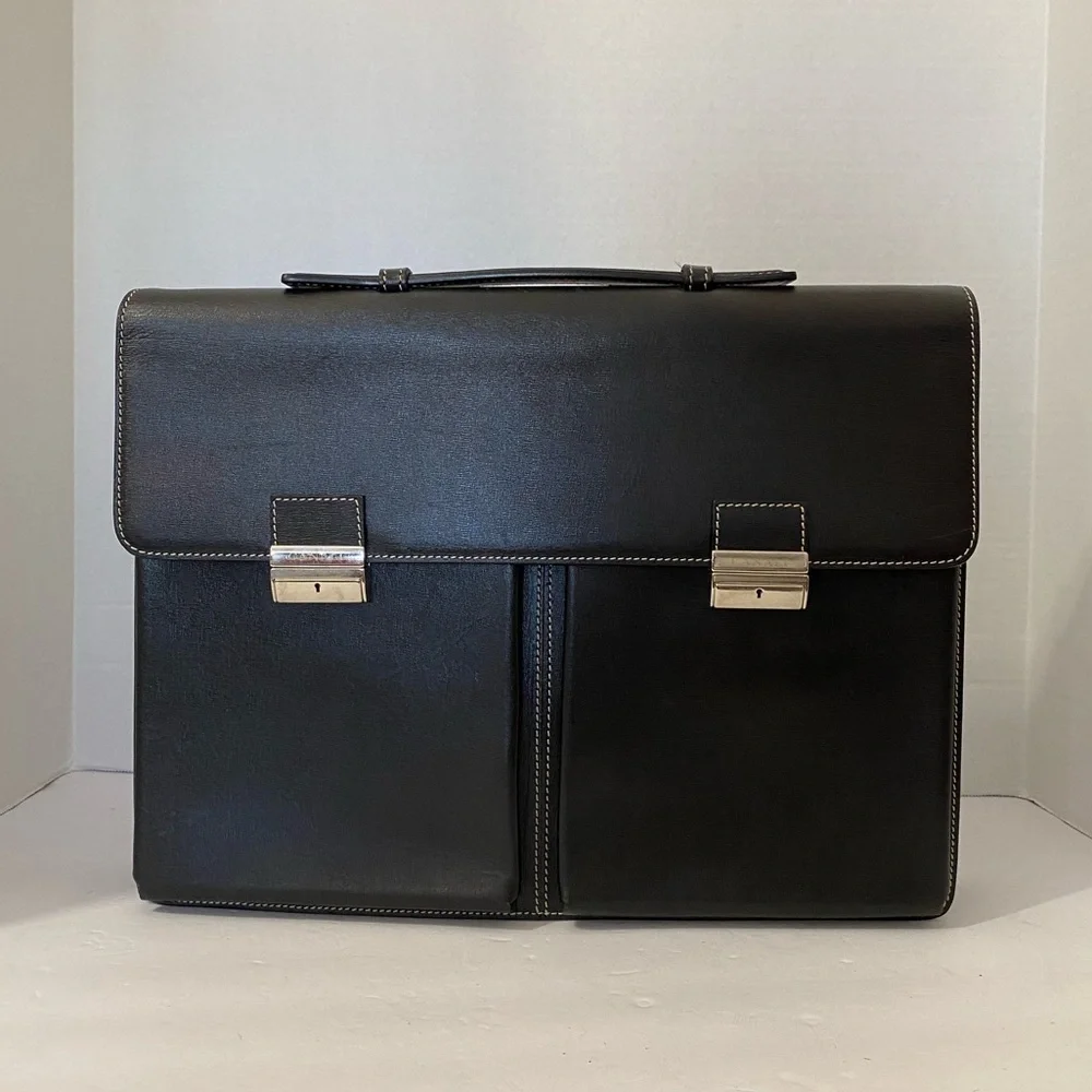CANALI Saffiano Leather Briefcase